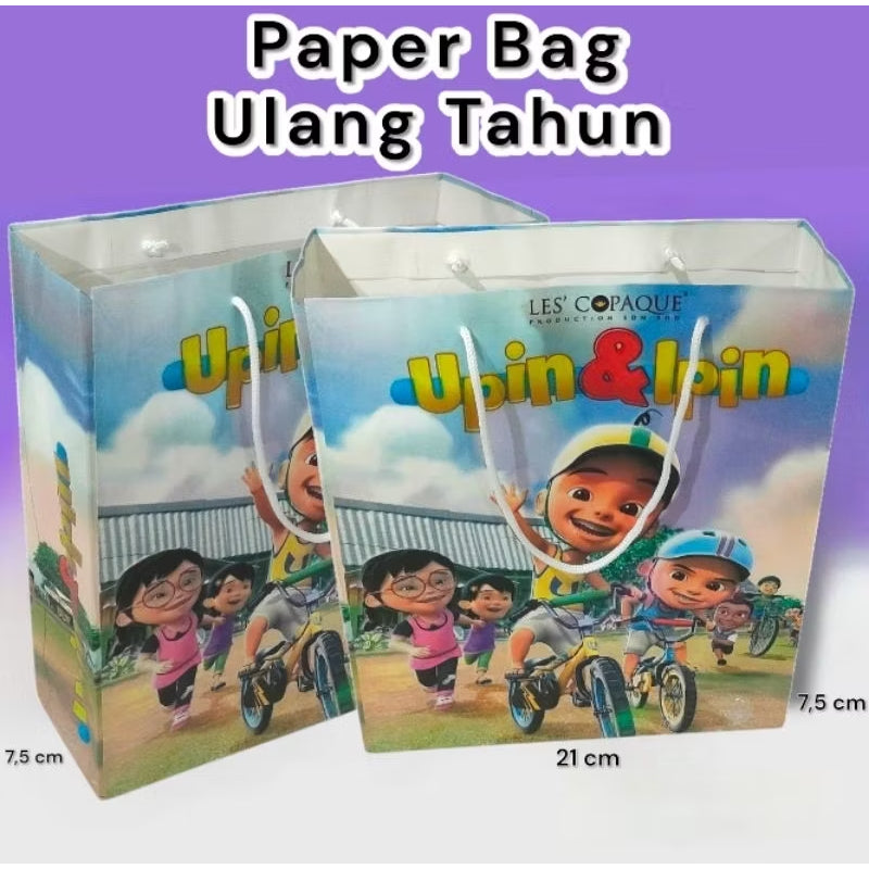 Paper Bag Kado Karakter Kartun Lusinan Eceran Ukuran 21×7×24 cm Cantik Paperbag Karakter Kartun