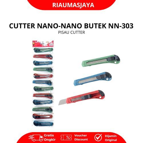 Pekanbaru Nano Nano Nn-303 - Cutter Butek Serbaguna Warna Warni 1 Lembar Isi 12 Pcs Untuk Memotong Kertas Kerajinan Dan Benda Keras