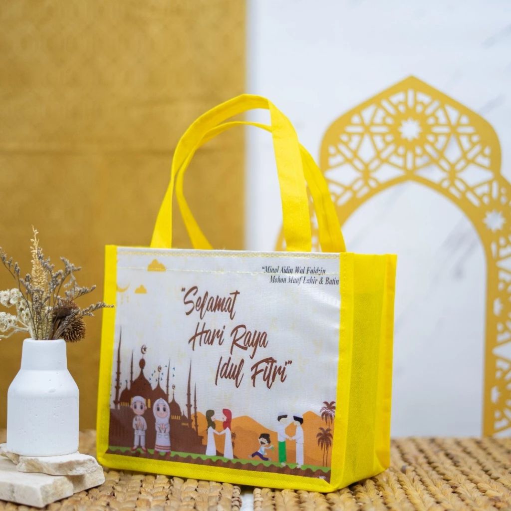 Tas Hamper Lebaran Idul FIrri Tas Parcel Tas Hadiah Goodie Bag Lebaran Idul Fitri Glossy Ready Stock