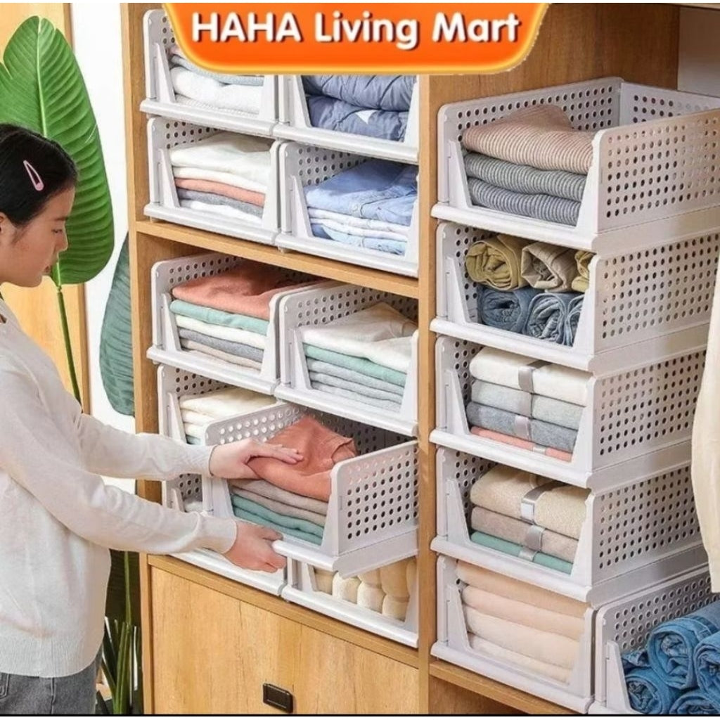 Pekanbaru Rak Laci Lipat / Storage Box / Rak Pakaian Susun / Lemari Pakaian Plastik