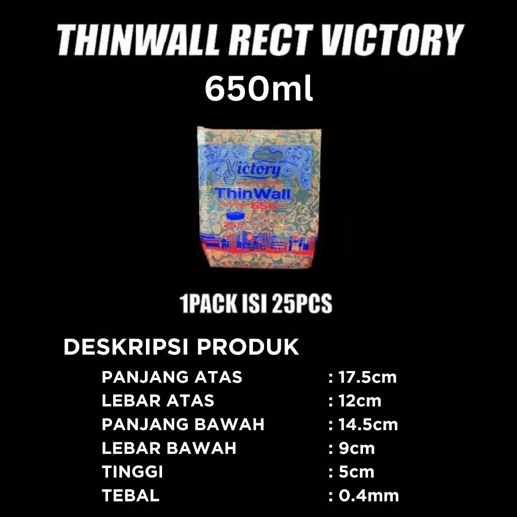 Cup Thinwall PP Victory 25ml 35ml 60ml 100ml 150ml Tutup Nempel Anti Tumpah Bisa Microwave Freezer