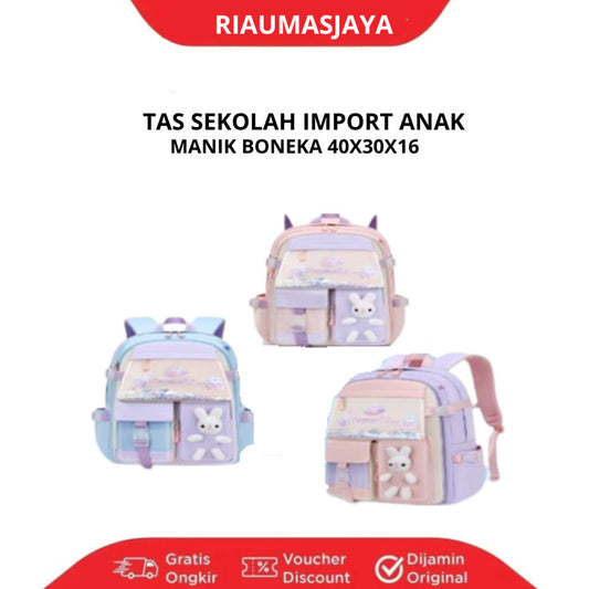 Pekanbaru Tas Ransel Anak Perempuan/Tas Sekolah Anak-Anak Model Kelinci Bahan Premium Tas Kulkas Anti Air Untuk Sd Smp