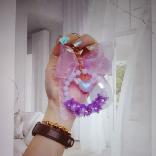 Pekanbaru Gantungan Kunci Aimee Pita Mutiara/Gantungan Tas Aimee Pita Mutiara