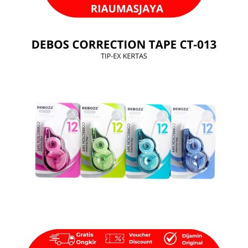 Pekanbaru Debozz Correction Tape/Tipe - X Kertas 12M X 5 Mm Ct-013