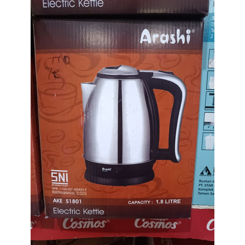 Pekanbaru Teko Arashi / Teko Listrik Arashi / Kettle Arashi / Ceret Listrik Arashi 1.5 Liter / Pemanas Air