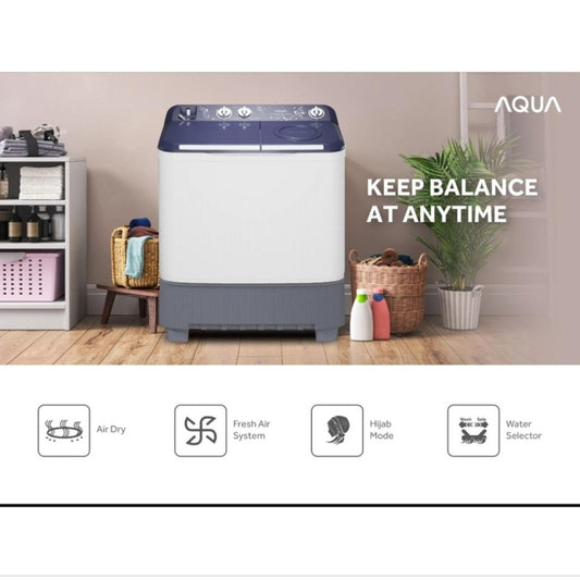 Pekanbaru Mesin Cuci Aqua 2 Tabung Qw-7030Ht 7Kg