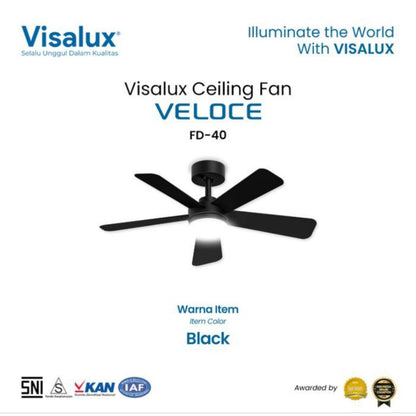 Pekanbaru Ceiling Fan Visalux Veloce / Visalux Ceiling Fan Veloce Plus Lampu Led 18W