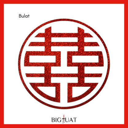 [littlecrab] Sticker Wedding Chinese Shuang Xi Tempelan Stiker Nikah Sanjit Teapai Dekorasi Hiasan Dinding