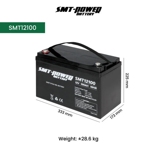 Pekanbaru Smt Power Battery Vrla Deep Cycle Gel 12V 100Ah (Smt-12100)