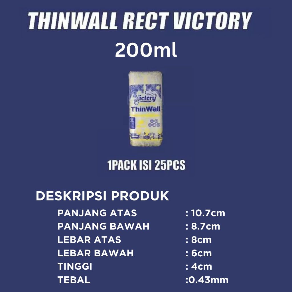 Cup Thinwall PP Victory 25ml 35ml 60ml 100ml 150ml Tutup Nempel Anti Tumpah Bisa Microwave Freezer