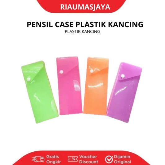Pekanbaru Kotak Pensil Plastik Kancing/Resleting Jenia