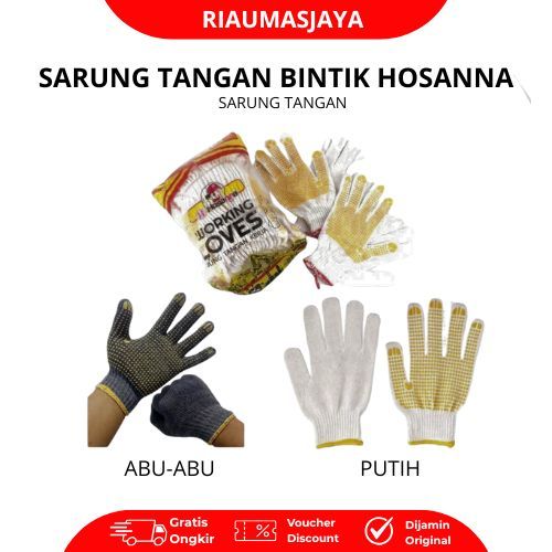 Pekanbaru Sarung Tangan Kerja/ Sarung Tangan Kain/ Sarung Tangan Bintik Isi 12 Pasang