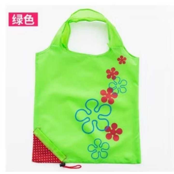 Tas lipat shopping bag motif Strawberry untuk belanja