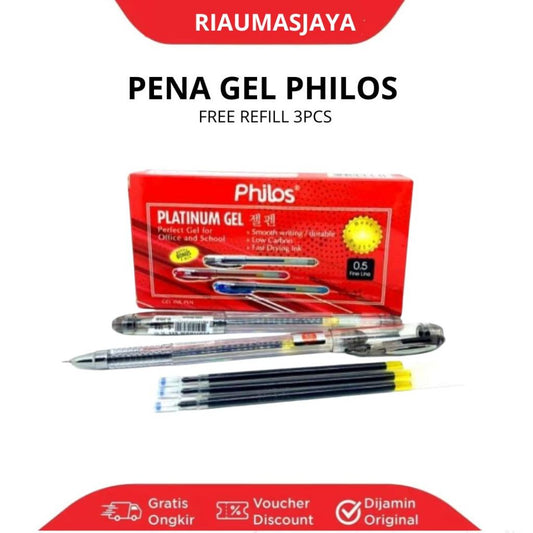 Pekanbaru Pena Gel Philos+Refill 3Pcs