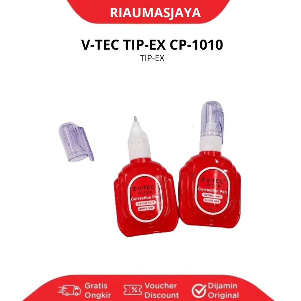 Pekanbaru Tip-Ex Cair 10Ml V-Tec Cp-1010 Merah