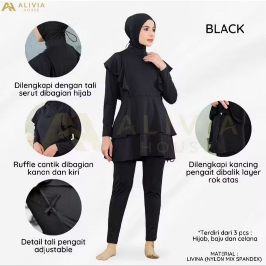 Pekanbaru Alivia House - Alivia Swimwear As09-Baju Renang Muslimah Syari Dewasa Wanita Muslim