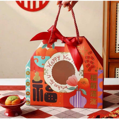 Pekanbaru Cny Hampers Paper Bag/  Hampers Imlek Paper Bagtrapesium Pita Berbagai Ukuran