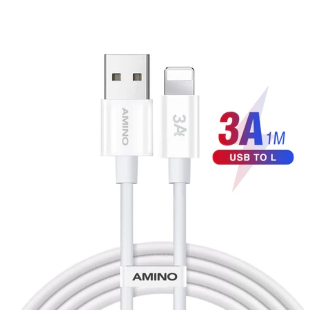 Kabel Data Charger Untuk Iphone Original AMINO  Cable data Fast Charger 1M For IP 15 Pro Max 14 13 12 11 XR XS