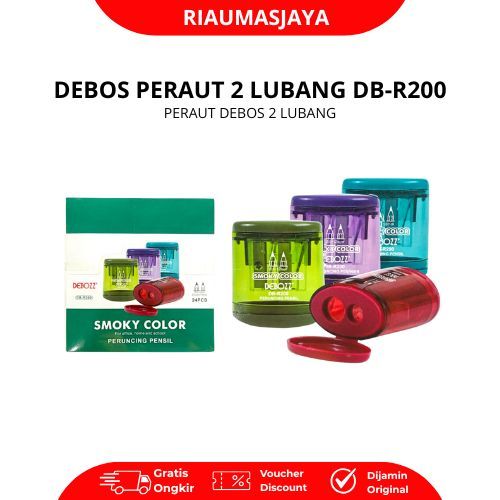 Pekanbaru Rautan Serutan Pensil 2 Lubang + Tutup/ Ruatan Debos Db-R100/Db-R200