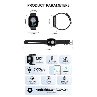 Pekanbaru Vivan Vwf1 Smartwatch 1.83" 130+ Sports Mode Waterproof Garansi 12 Bulan