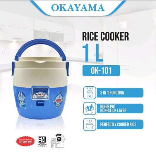 Pekanbaru Magic Com Okayama Ok-101 1Liter Doraemon / Penanak Nasi / Rice Cooker