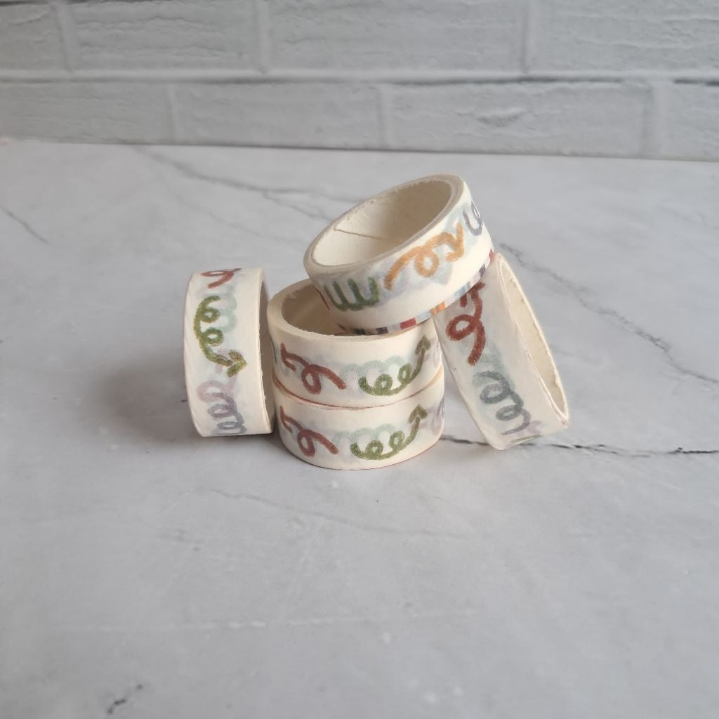 WASHI TAPE PAPER MASKING TAPE MOTIF UNIK LUCU PER 1 PCS