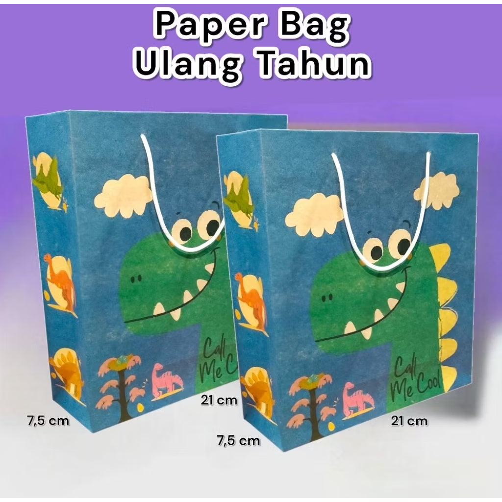 Paper Bag Kado Karakter Kartun Lusinan Eceran Ukuran 21×7×24 cm Cantik Paperbag Karakter Kartun