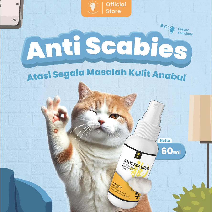 Anti Scabies 60 ml Obat Spray Jamur, Scabies, Borok Kulit Kucing