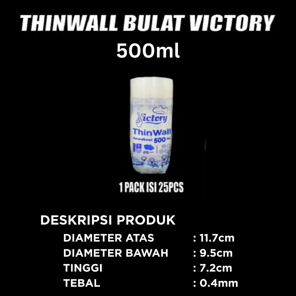 Cup Thinwall PP Victory 25ml 35ml 60ml 100ml 150ml Tutup Nempel Anti Tumpah Bisa Microwave Freezer