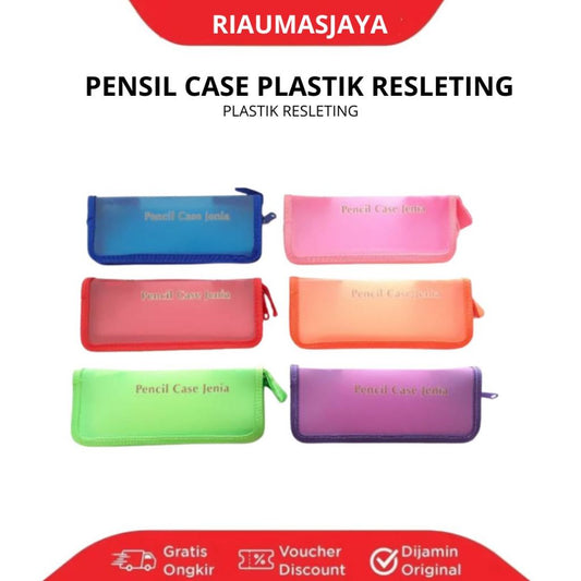 Pekanbaru Kotak Pensil Plastik Kancing/Resleting Jenia