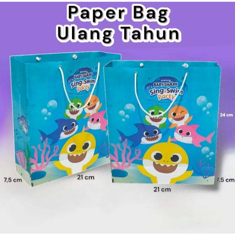 Paper Bag Kado Karakter Kartun Lusinan Eceran Ukuran 21×7×24 cm Cantik Paperbag Karakter Kartun