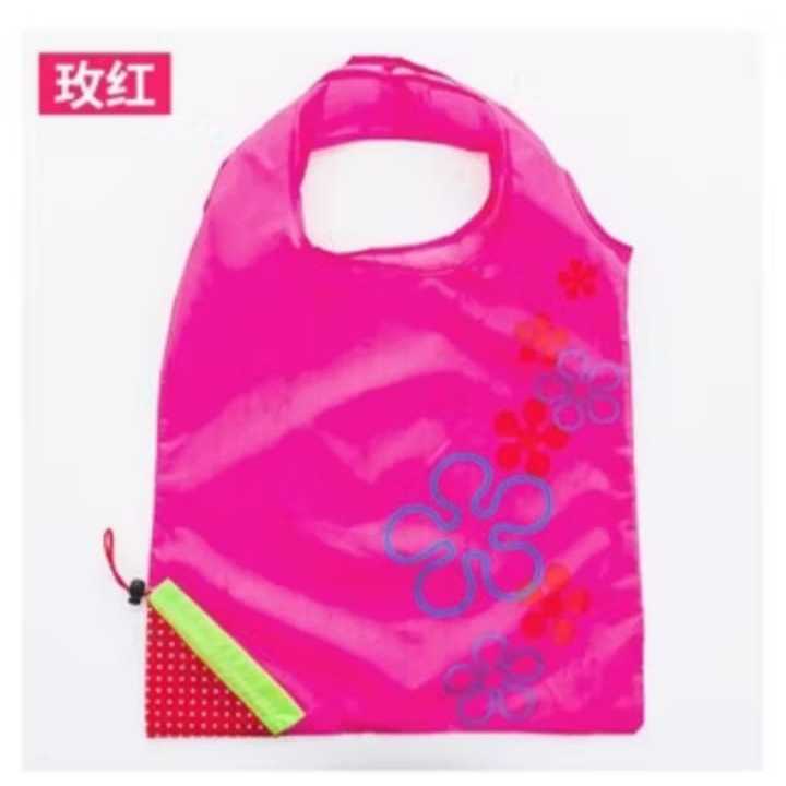 Tas lipat shopping bag motif Strawberry untuk belanja