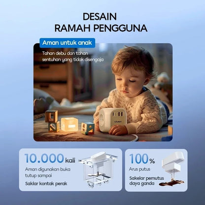 Pekanbaru Vivan Safety Socket Vps-H008A Multifuctional Rubik'S Cube Socket 7  In 1 / Lubang Stop Kontak / Colokan Listrik