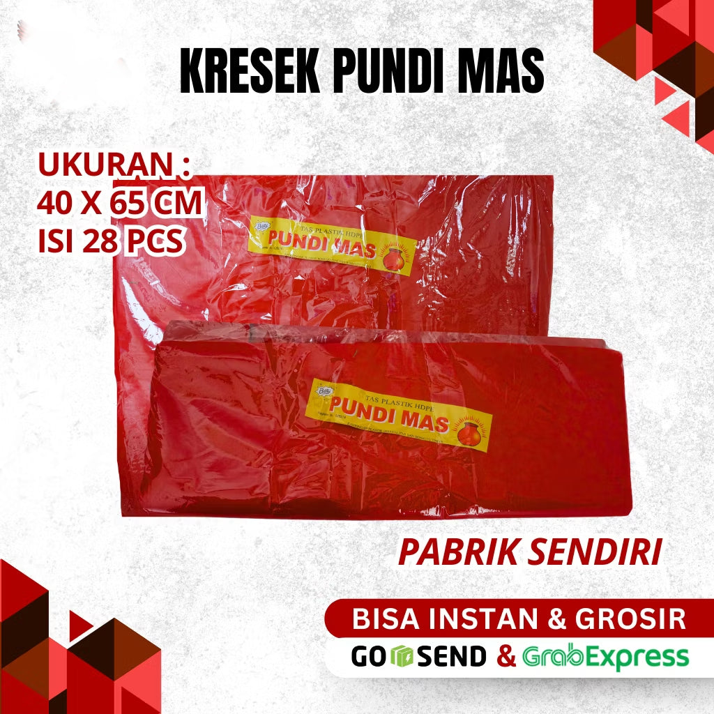 Kantong kresek Jumbo Uk40 PlastikKresek laundry Merah Ekonomis Kuat Tidak Mudah Sobek