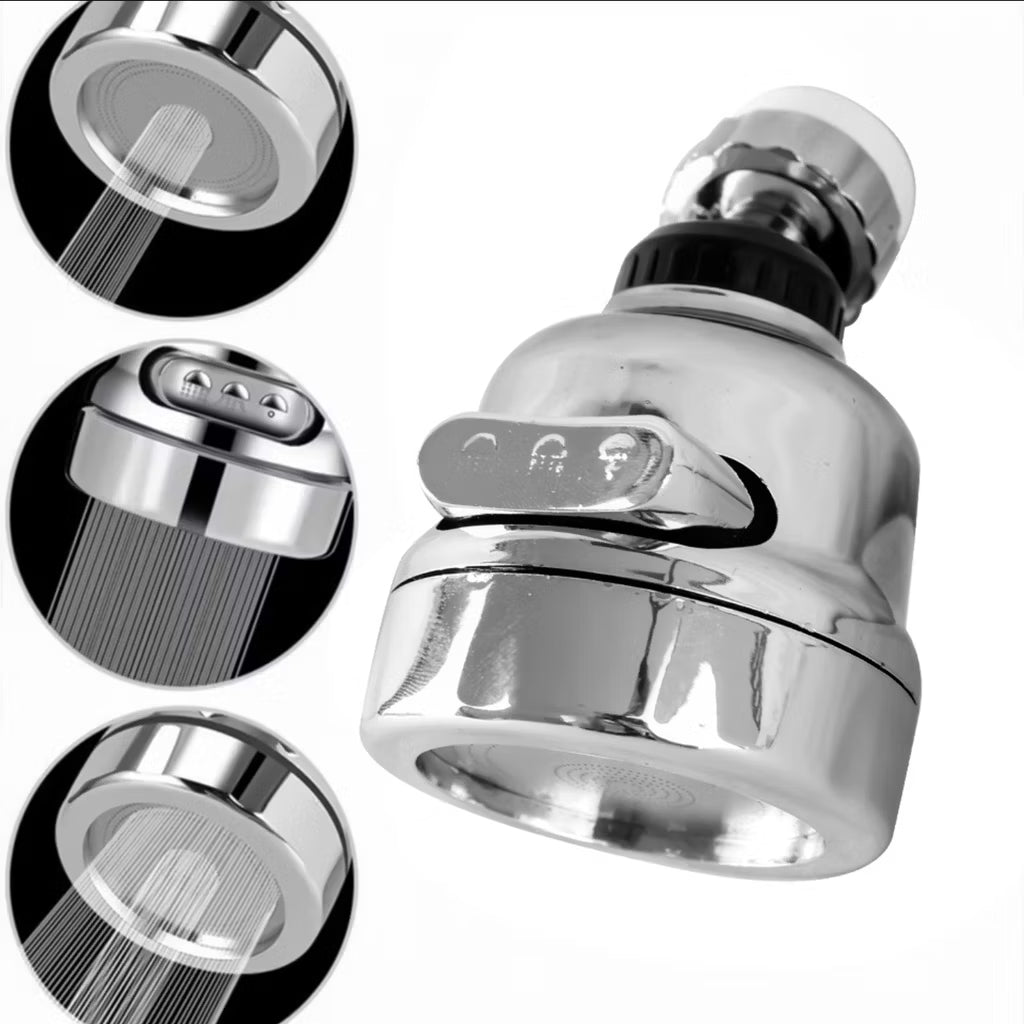 HR- Sambungan Kran Air 3 on off Mode 360 derajat / Sambungan Kran Keran Turbo / Kran Cuci Piring Wastafel Dapur / Turbo Faucet / Air Kran Kencang Bersih