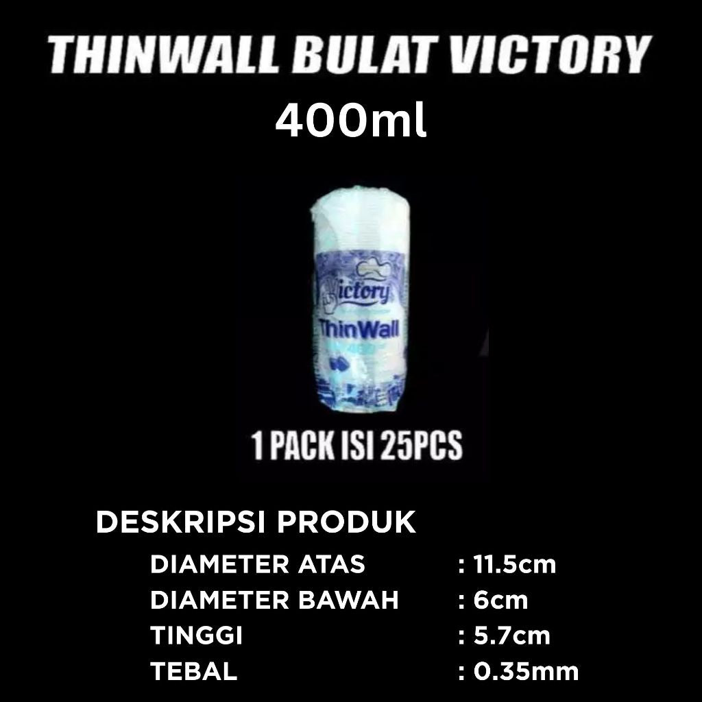 Cup Thinwall PP Victory 25ml 35ml 60ml 100ml 150ml Tutup Nempel Anti Tumpah Bisa Microwave Freezer