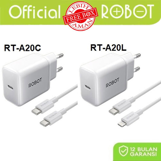 Pekanbaru Robot Rt-A20C / Rt-A20L Adapter Charger Type C / Lightning Fast Charger Suit 20W With Kabel