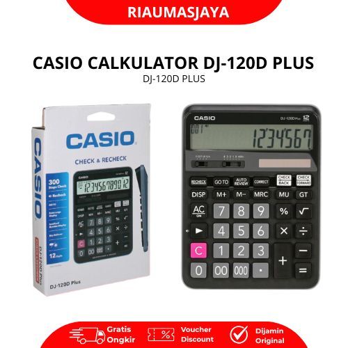 Pekanbaru Casio Calculator Dj-120D Plus Dengan Fitur Check & Recheck Desain Ergonomis Tampilan Jelas Praktis Dan Akurat