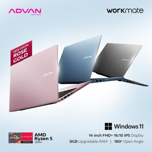 Pekanbaru Laptop Advan Workmate  Ryzen 5 3500U / 8Gb / 256Gb / 14" Ips/ Win 11