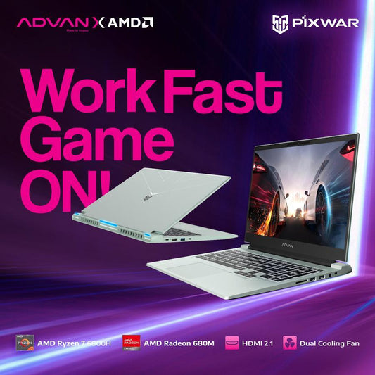 Pekanbaru Laptop Advan Pixwar Amd Ryzen 7 6800H/ 16Gb/ 512Gb/ 15.6 Fhd Ips/ Win 11