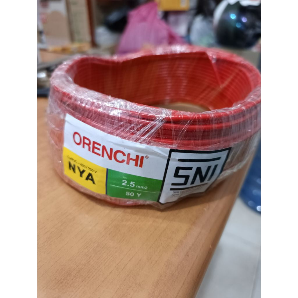 Pekanbaru Kabel Nya Orenchi 1,5Mm Dan 2,5Mm 50Yards / Kabel Instalasi / Kabel Listrik / Kabel Tunggal Orenchi Sni