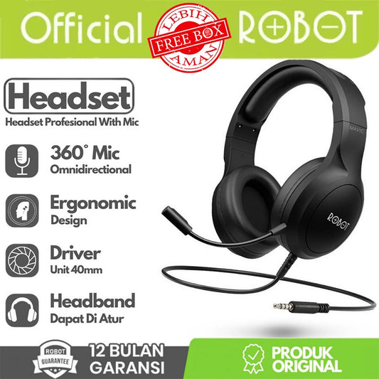 Pekanbaru Robot Headphone Rh-P20 3.5Mm Jack Black Original