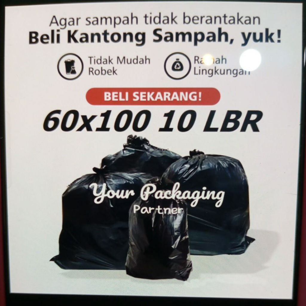 Pekanbaru Plastik Sampah 60X100Cm Hitam Besar/ Trash Bag/ Hd Kantong Sampah Jumbo Tidak