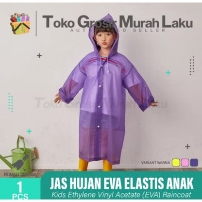 Pekanbaru Jas Hujan Anak Karakter Hoodie Murah Eva Ponco Lengan Polos