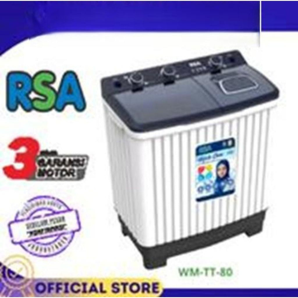 Pekanbaru Mesin Cuci 2 Tabung Rsa 7Kg 8Kg 10Kg Garansi Motor 3Tahun