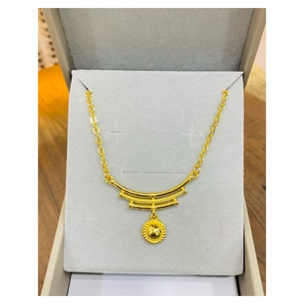 Pekanbaru Kalung import titanium emas / kalung koye pjg 45 cm bonus cincin titanium dia 1.8 cm