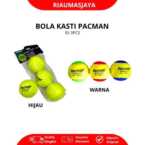 Pekanbaru Pacman Bola Kasti Pacman Hijau Dan Warna Isi 3 Pcs Cocok Untuk Bermain Tenis Pemula