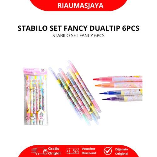 Pekanbaru Stabilo Set Fancy Dualtip Dual Tip 2 Sisi Highlighter Miring & Penanda Bullet Tip Warna Cerah Tidak Mudah Pudar Ujung Halus Kemasan Praktis Cocok Untuk Sekolah Kantor Atau Kado