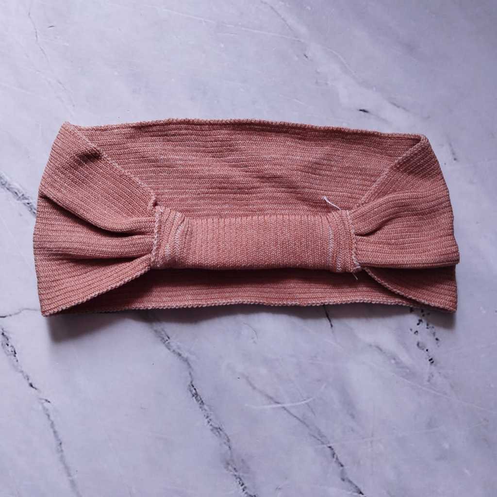 ciput rajut pita karet belakang bandana rajut