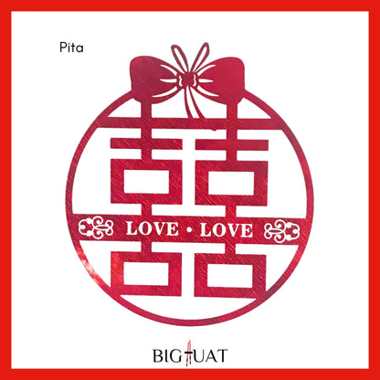 [littlecrab] Sticker Wedding Chinese Shuang Xi Tempelan Stiker Nikah Sanjit Teapai Dekorasi Hiasan Dinding
